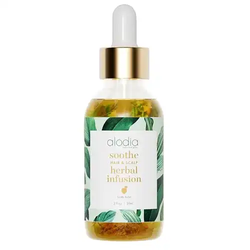 Alodia Soothe Hair & Scalp Herbal Infusion - 2 oz Leave-on Scalp Oil Serum to Calm Dry, Irritated & Flaking Scalps - with Chamomile, Jojoba Oils, Egyptian Calendula Flowers & Safflower - N...