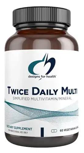 Designs for Health Methylated Multivitamin for Women & Men - Twice Daily Multimineral Supplement & Multivitamin Without Iron + Methylated B12 and Folate, Vitamin C, K, D, E + More (60 Capsules...