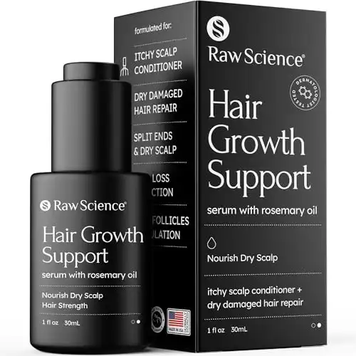Biotin Keratin Rosemary Oil for Hair Growth Serum with Caffeine, Coconut, Avocado, Pumpkin Seed Hair Oil for Dry Damaged Hair - Hair Loss Treatments for Women & Men - Thick Hair & Scalp Oil - ...