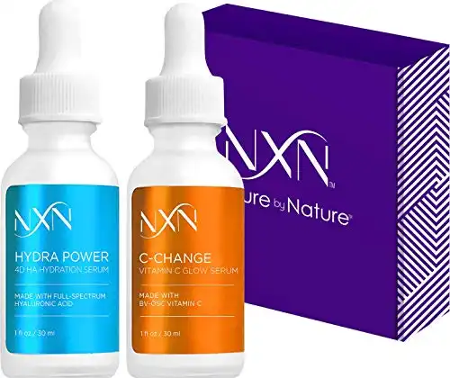 NxN Vitamin C & Hyaluronic Acid Serum Set, Clinically Proven to Brighten Skin, Reduce Dark Spots, Improve Hyper Pigmentation Age Spots, Reduce Fine Lines & Wrinkles - 1fl oz Face Kit